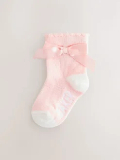 Rose avec nœud - Lot de 5 chaussettes Baker by Ted Baker fille