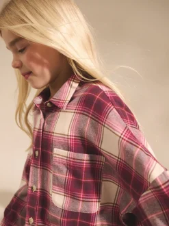 Rose baie - Chemise à carreaux (3-16ans)