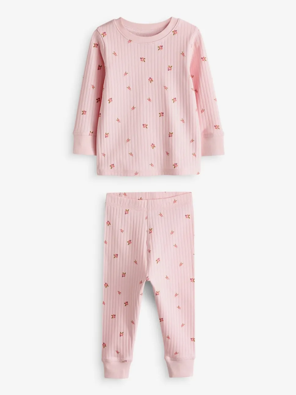 Rose/ Blanc Ditsy - Pyjama Rib Se blottir 3 Pack (9mois-12ans)