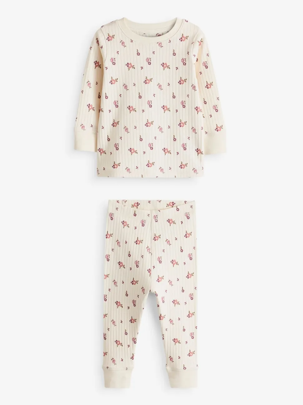 Rose/ Blanc Ditsy - Pyjama Rib Se blottir 3 Pack (9mois-12ans)