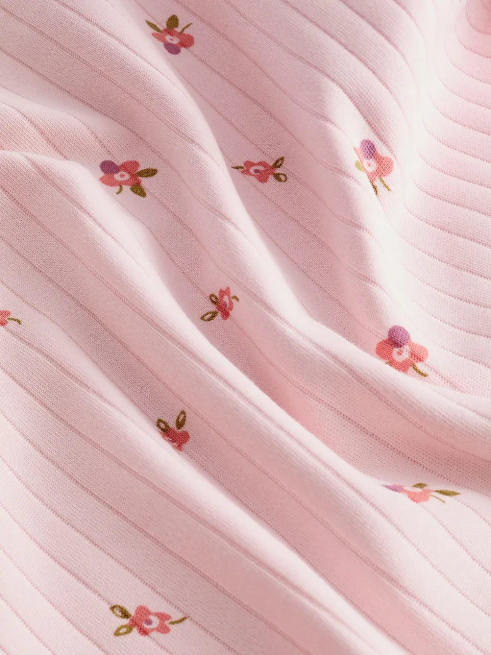 Rose/ Blanc Ditsy - Pyjama Rib Se blottir 3 Pack (9mois-12ans)