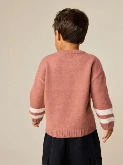 Rose blush NYC - Pull col rond en maille (3mois-7ans)