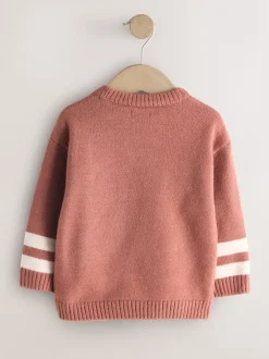 Rose blush NYC - Pull col rond en maille (3mois-7ans)