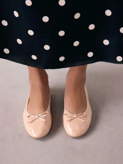 Rose blush verni - Ballerines à bout rond