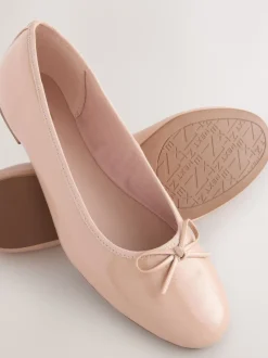 Rose blush verni - Ballerines à bout rond