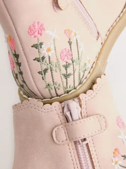 Rose brodé - Chelsea Ankle Boots