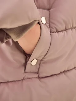 Rose caramel - Manteau matelassé bordé de fausse fourrure Résistant à la douche (3-16ans)