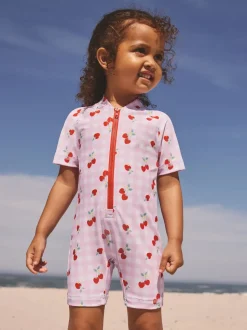 Rose cerise vichy - Maillot de bain Sunsafe (3mths-10yrs)