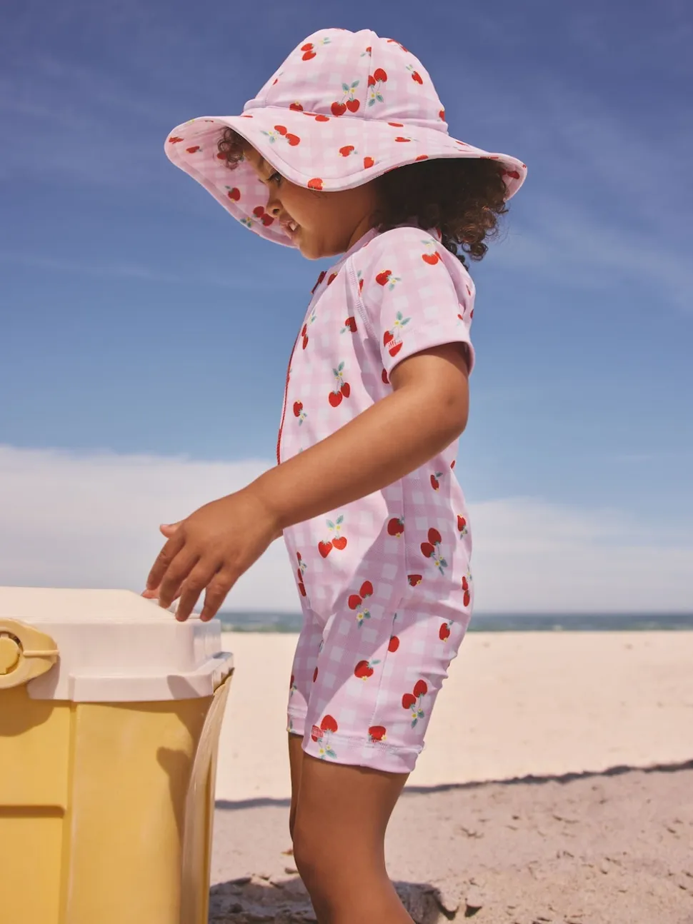 Rose cerise vichy - Maillot de bain Sunsafe (3mths-10yrs)