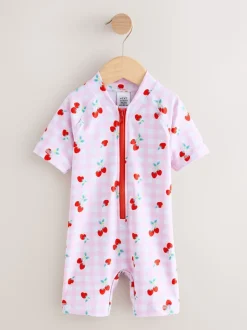 Rose cerise vichy - Maillot de bain Sunsafe (3mths-10yrs)