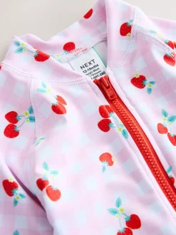 Rose cerise vichy - Maillot de bain Sunsafe (3mths-10yrs)