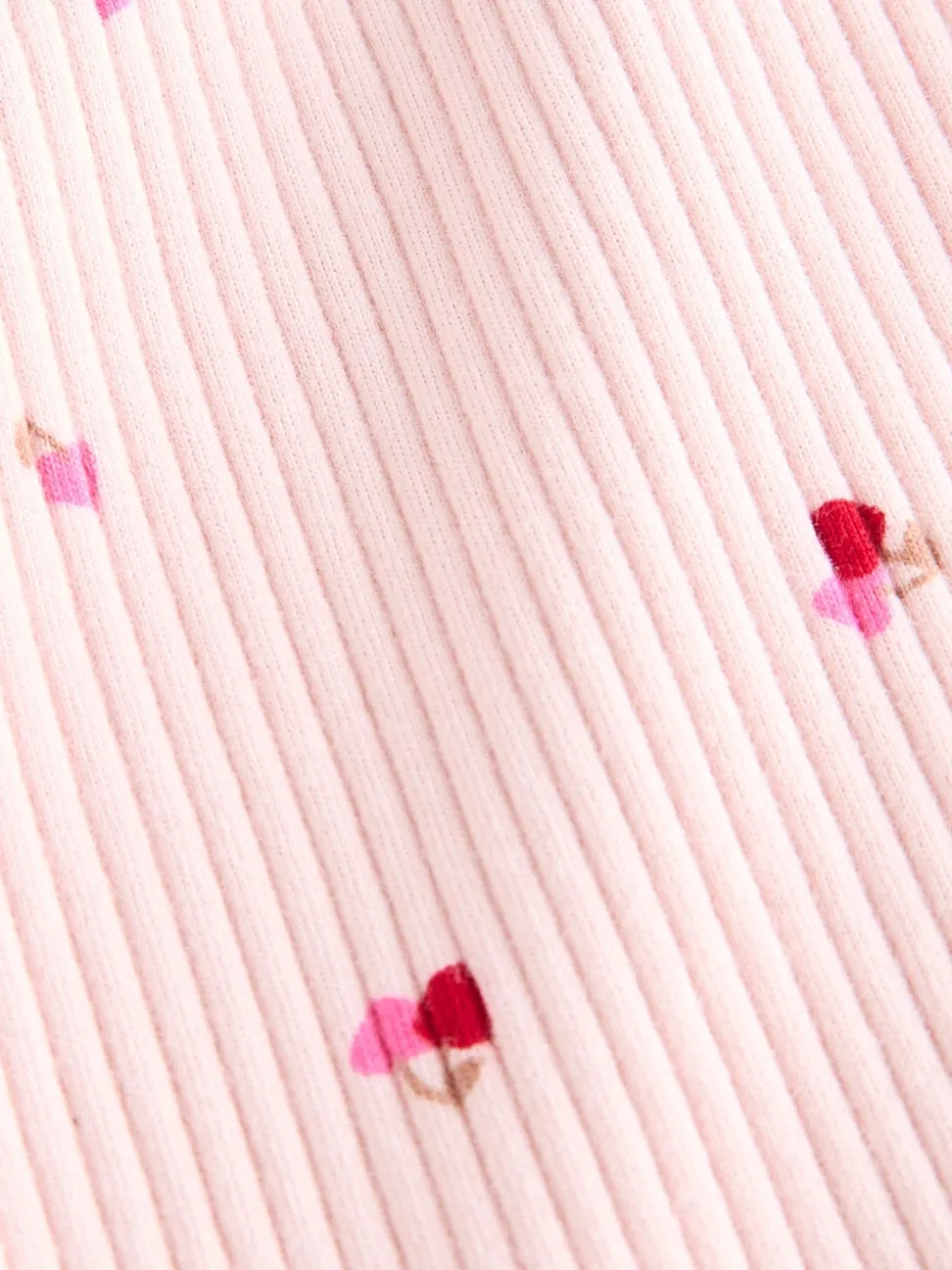 Rose Cherry Cœur - Leggings évasés à côtes (3mths-7yrs)