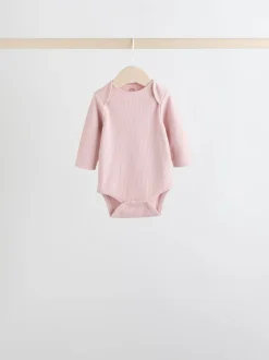 Rose chocolat - Lot de 5 bodies bébé à manches longues