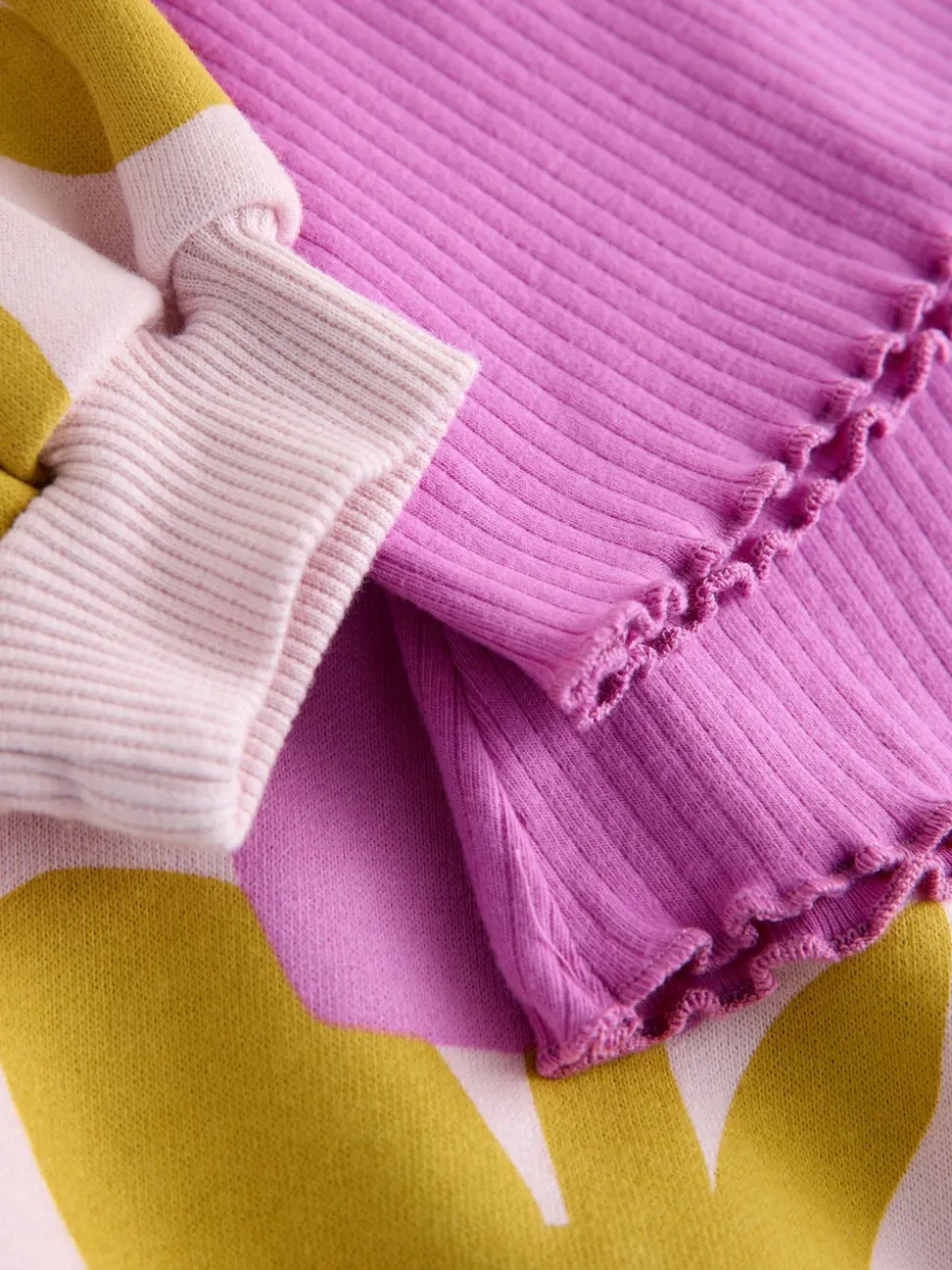 Rose clair à fleurs - Ensemble sweat et legging évasé (3mois-7ans)