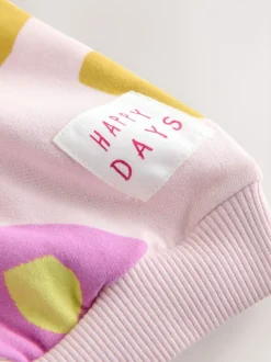 Rose clair à fleurs - Ensemble sweat et legging évasé (3mois-7ans)