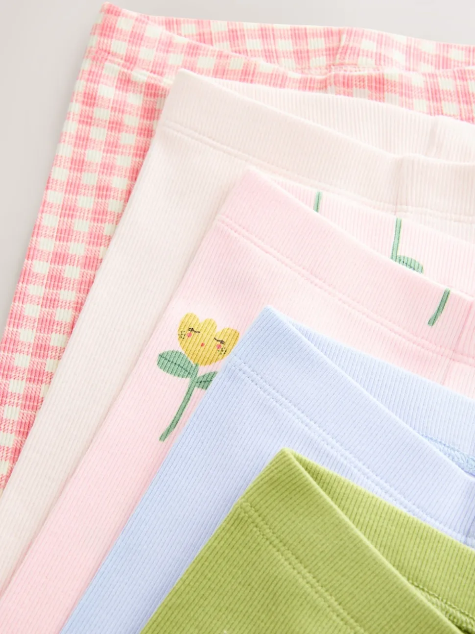 Rose clair - Lot de 5 leggings côtelés (3mois-7ans)