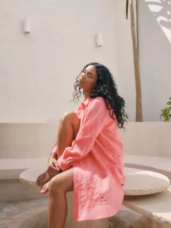 Rose corail - Chemise texturée Cornelli