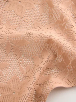 Rose corail - Dentelle sur l’ensemble Pas de VPL Slips 3 Lot