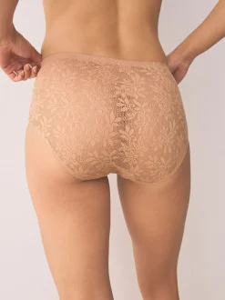 Rose corail - Dentelle sur l’ensemble Pas de VPL Slips 3 Lot