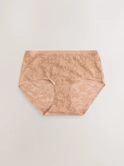 Rose corail - Dentelle sur l’ensemble Pas de VPL Slips 3 Lot