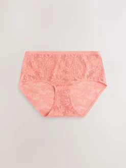 Rose corail - Dentelle sur l’ensemble Pas de VPL Slips 3 Lot