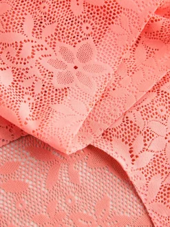 Rose corail - Dentelle sur l’ensemble Pas de VPL Slips 3 Lot