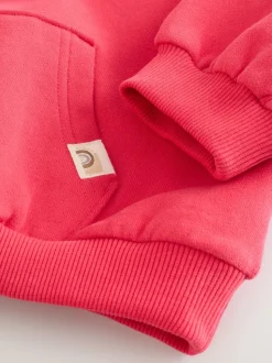 Rose corail - Sweat-shirt à col zippé (3mois-7ans)