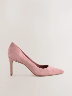 Rose en daim rose - Chaussures de milieu de terrain en cuir