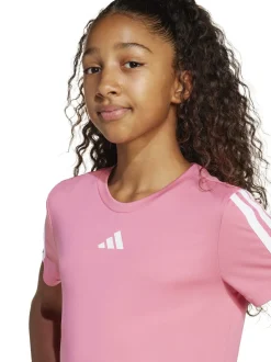 Rose foncé - T-shirt adidas Training Essentials 3Rayures enfant