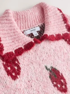 Rose fraise - Débardeur sans manches en maille avec laine