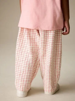 Rose fraise - Pantalons avec ornements style tonneau (3mois-7ans)