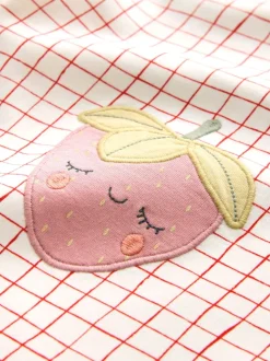 Rose fraise - Pantalons avec ornements style tonneau (3mois-7ans)