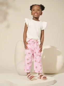 Rose fraise Imprimé - Pantalons à enfiler (3mois-7ans)