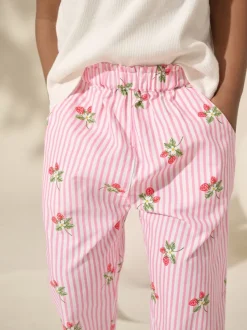 Rose fraise Imprimé - Pantalons à enfiler (3mois-7ans)