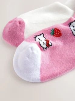 Rose Hello Kitty - Paquet de 2 chaussettes de cheville en coton riche