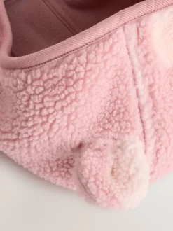 Rose imprimé cœur ton sur ton - Veste bébé en peau de mouton (0-18mois)