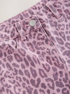 Rose imprimé léopard - Jeans à jambe large (3-16ans)