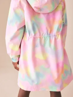 Rose imprimé marbré - Cagoule imprimée imperméable (3-16ans)