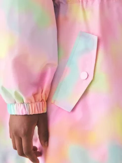 Rose imprimé marbré - Cagoule imprimée imperméable (3-16ans)