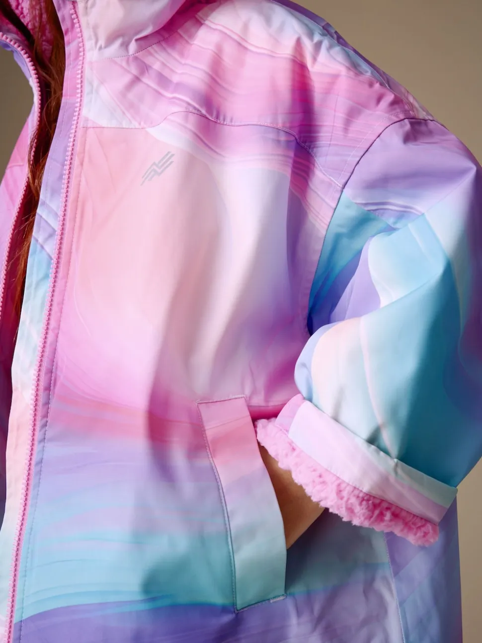 Rose imprimé marbré - Peignoir à langer imperméable (3-16ans)