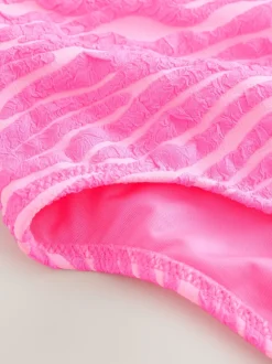 Rose imprimé zébré - Maillot de bain Effet froissé (3-16ans)