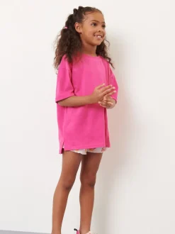 Rose magenta - T-shirt oversize (3-16ans)