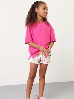 Rose magenta - T-shirt oversize (3-16ans)