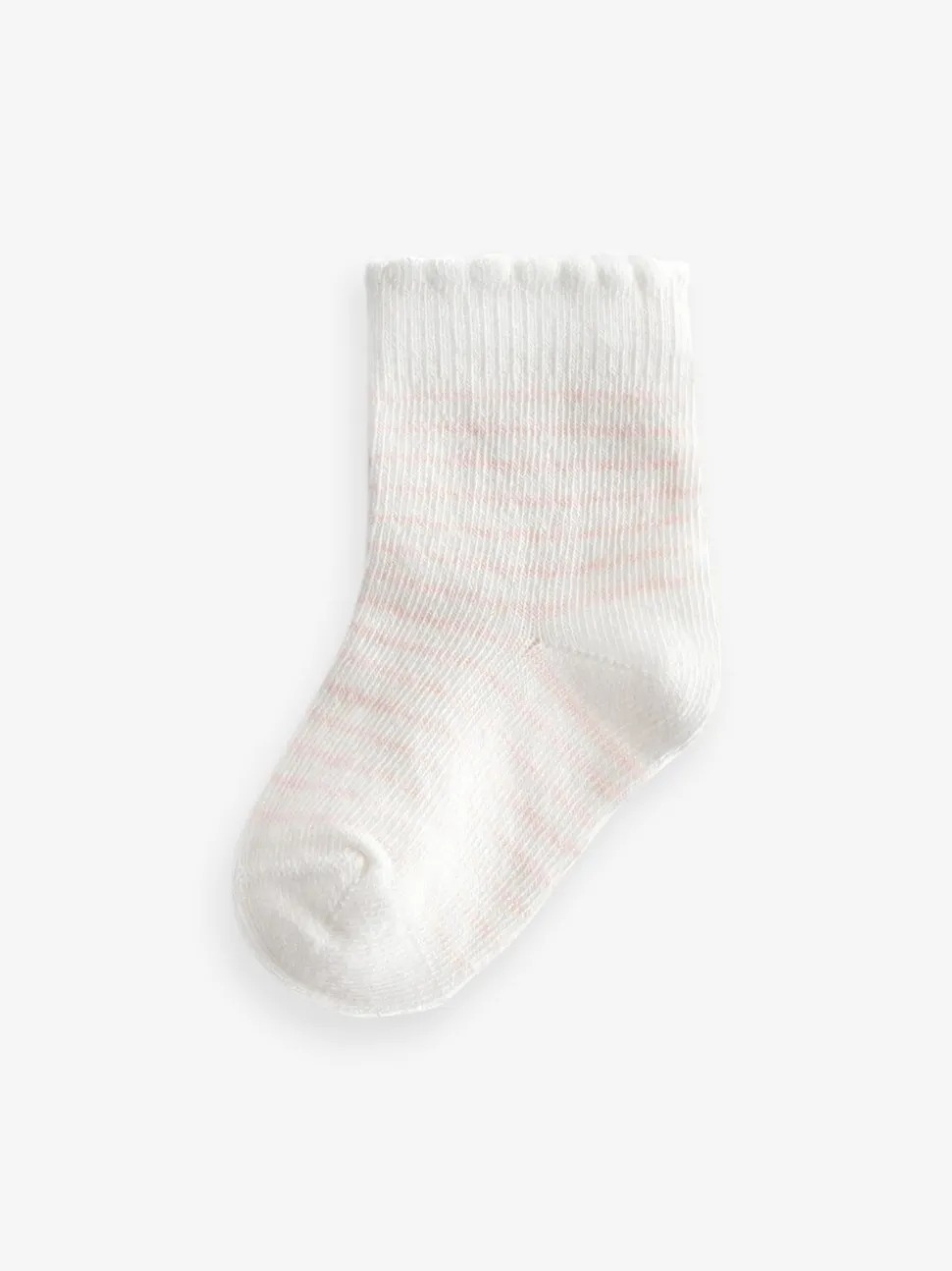 Rose motif cœur et rayures - Lot de 5 chaussettes pour bébé (0mois-2ans)