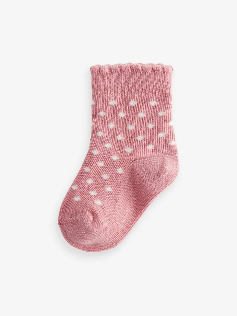 Rose motif cœur et rayures - Lot de 5 chaussettes pour bébé (0mois-2ans)
