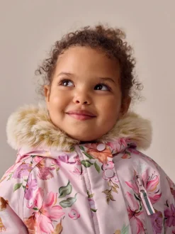 Rose motif fée - Combinaison de neige imperméable imprimée (3mths-7yrs)