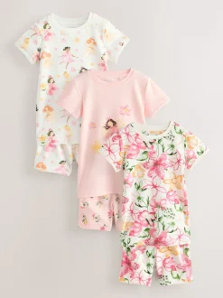 Rose motif fée - Pyjama court 3 Pack (9mois-10ans)