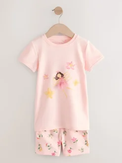 Rose motif fée - Pyjama court 3 Pack (9mois-10ans)
