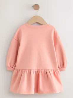 Rose motif fée - Robe en molleton à taille basse (3mois7ans)