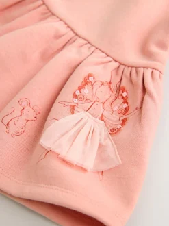 Rose motif fée - Robe en molleton à taille basse (3mois7ans)